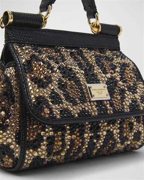 Dolce&Gabbana Sicily Tiny Strass Leopard Top.